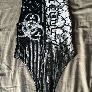 Freedom Rave Wear Toxic Collection bodysuit and sleeves